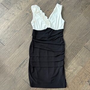 dressbarn Elegant Black and White Midi Dress